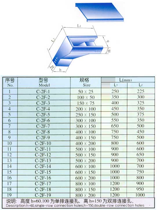 XQJ-C-2F垂直等径左上弯通,槽式桥