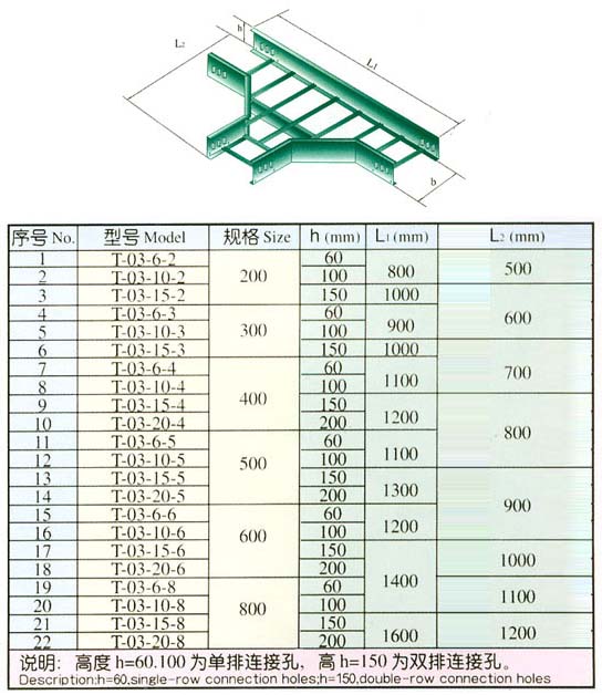 XQJ-T-03水平三通,梯级式桥架