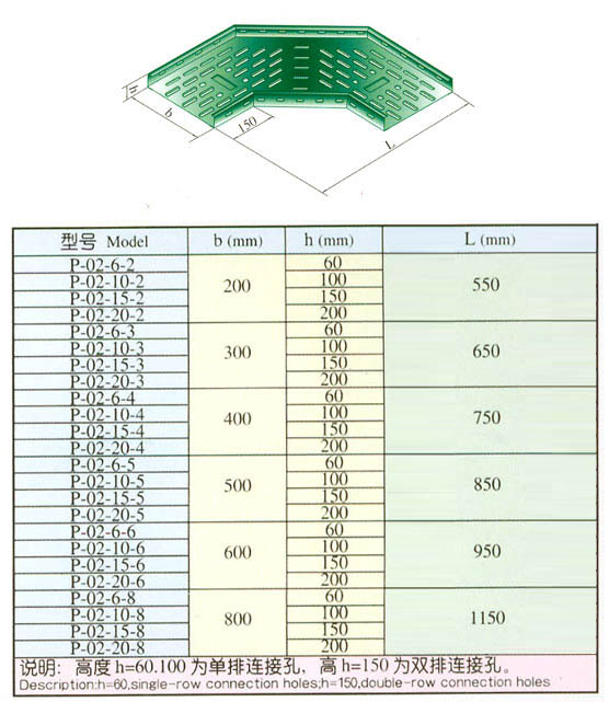 XQJ-P-02水平弯通,托盘式桥架