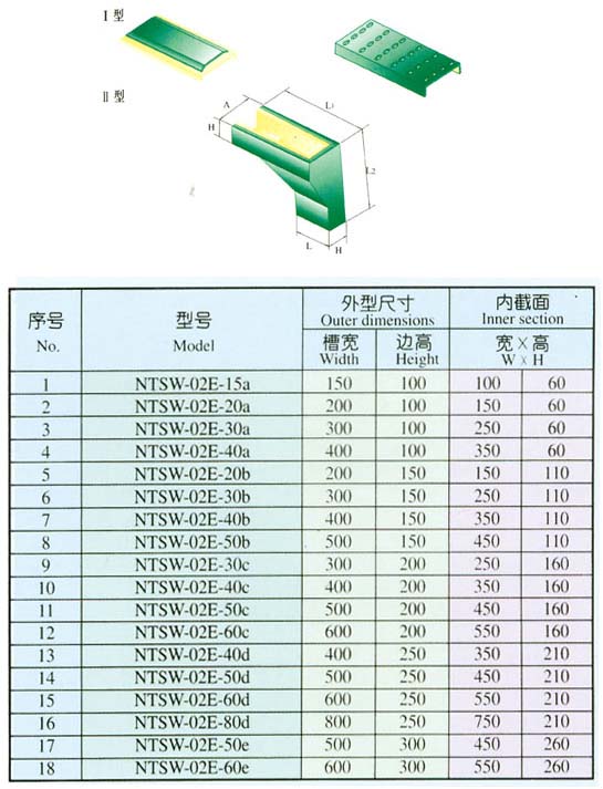 XQJ-QJNT-NTSW-02E垂直右上弯通,防火桥架