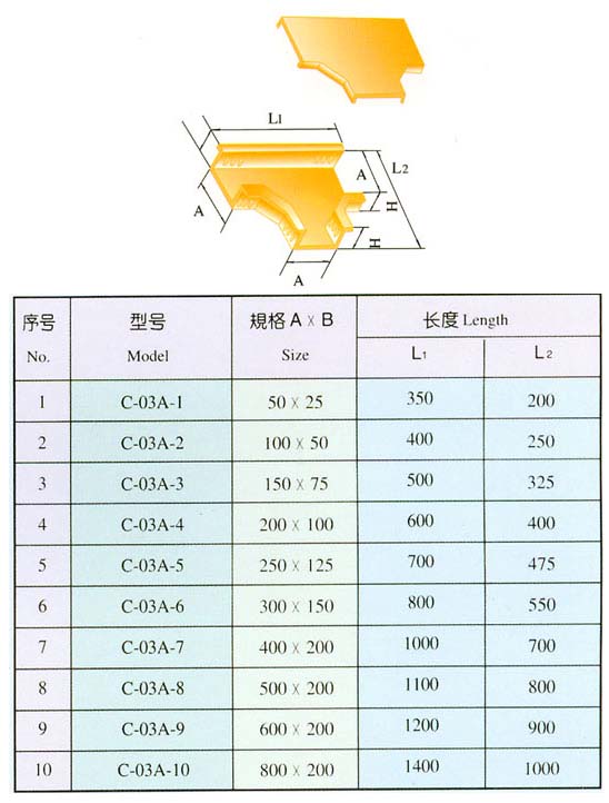 XQJ-ZBQ-C-03A阻燃槽式水平三通